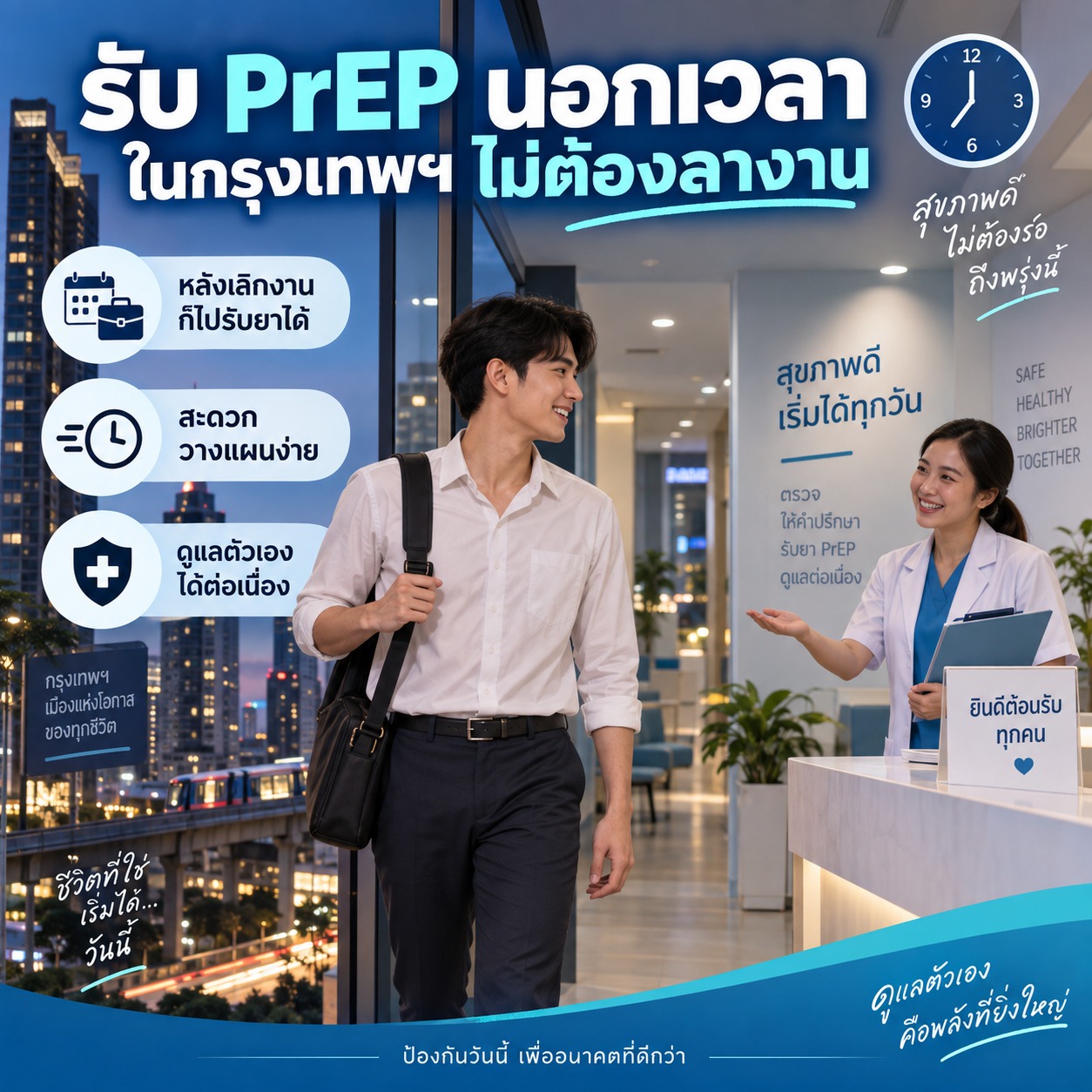 รับ PrEP นอกเวลาในกรุงเทพฯ ไม่ต้องลางาน